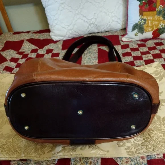 MARINO ORLANDI LUXERY BROWN LEATHER HANDBAG